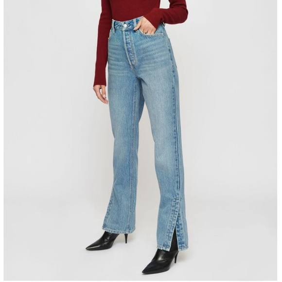 NWT high-rise Gisele jeans w/ankle slits- Dynamite - Picture 1 of 10